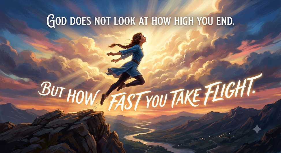 God does not look how high you end. But how fast you take flight