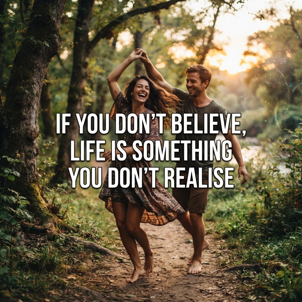 If you dont believe, life is something you dont realise